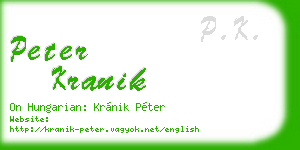 peter kranik business card